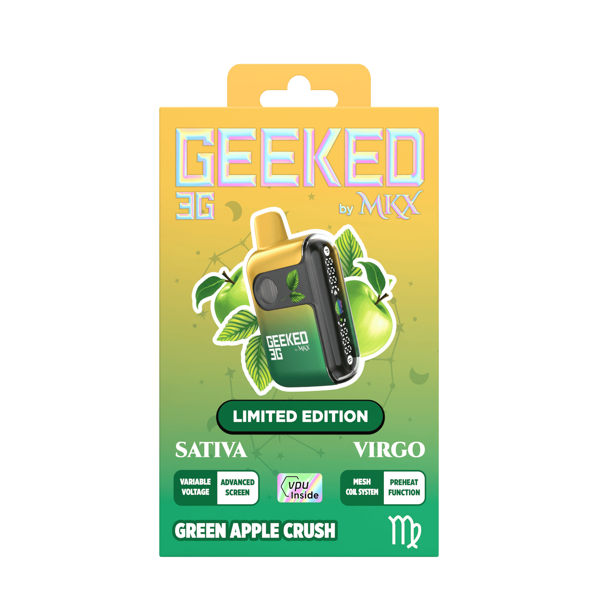 4921518_GREEN_APPLE_0001 Green Apple Crush MKX Geeked 3G review MKX Green Apple Crush disposable 3g Hybrid 3 gram THC vape MKX high capacity disposable Green apple THC vape pen