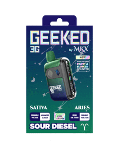 MKX Geeked 3G Sour Diesel review MKX 3G Sour Diesel disposable Sativa 3 gram THC vape pen MKX Geeked series flavors Sour Diesel THC disposable MKX high capacity vape